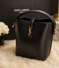 Saint Laurent Le 37 Small Bucket Bag Black Smooth Leather Gold Hardware Shoulder Bag