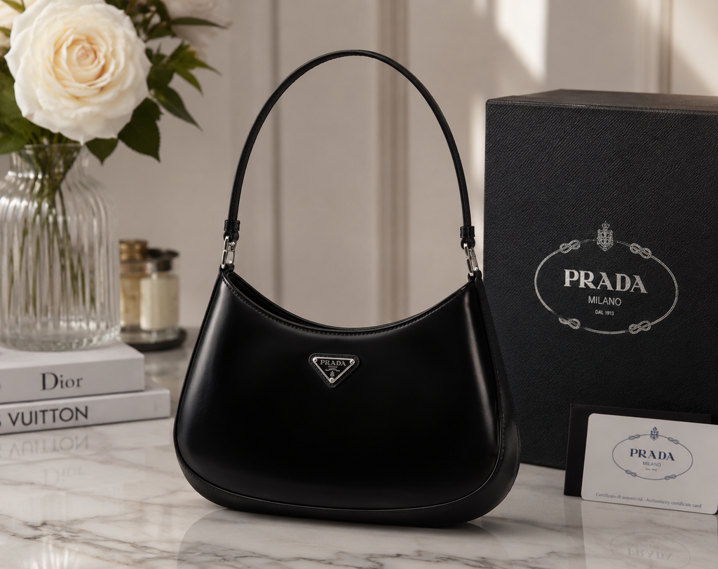 Prada Cleo brushed leather shoulder bag