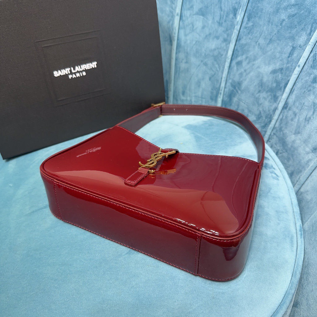 Saint Laurent Le 5 à 7 Patent Leather Hobo Bag