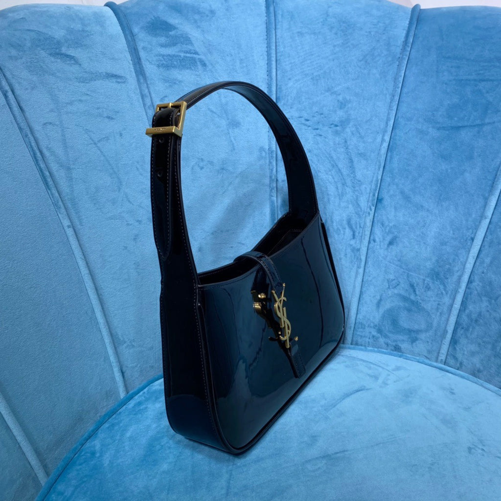 Saint Laurent Le 5 à 7 Patent Leather Hobo Bag