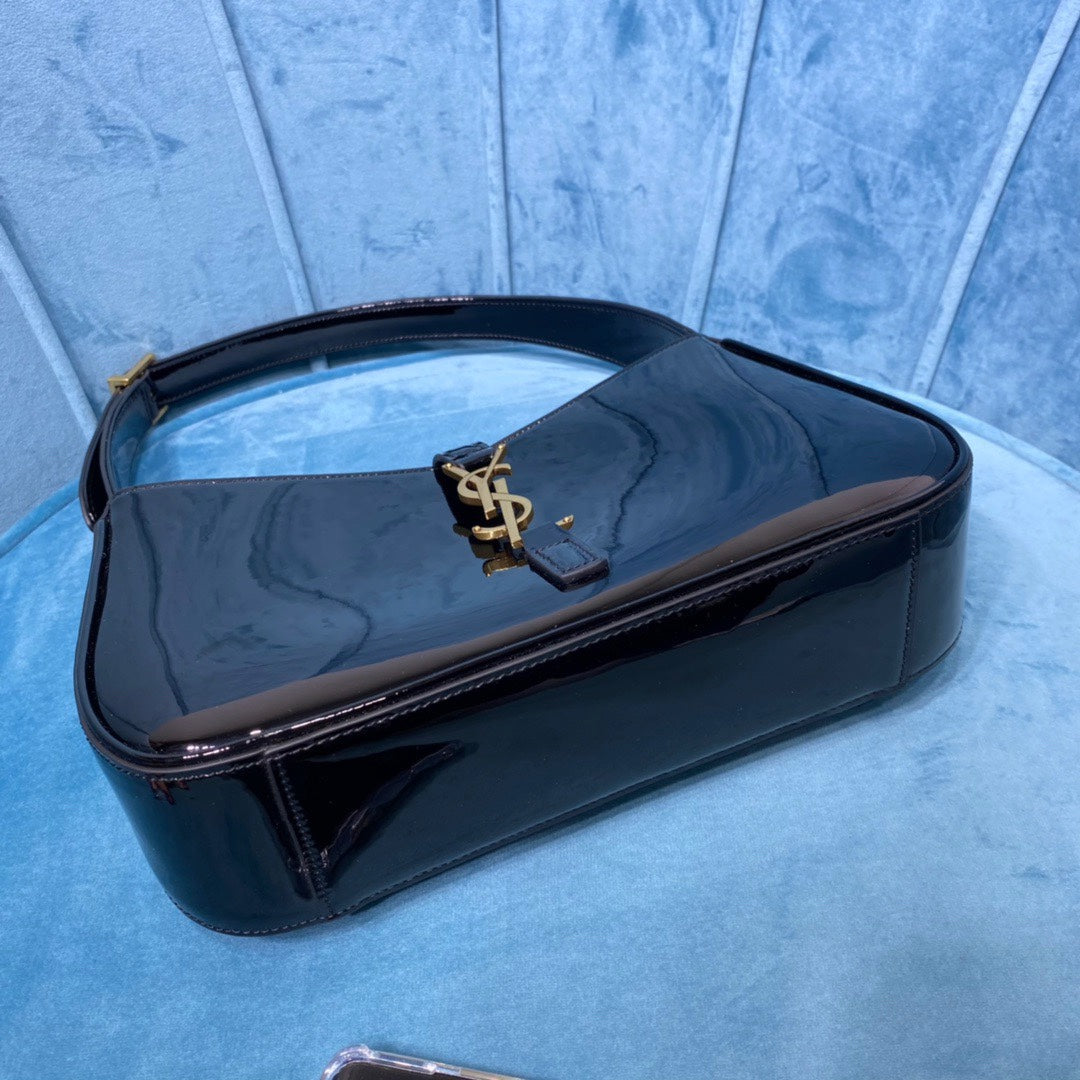 Saint Laurent Le 5 à 7 Patent Leather Hobo Bag